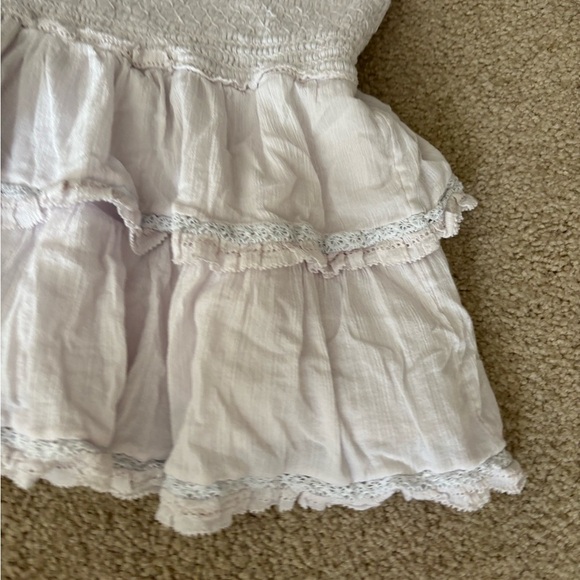 Sunday best Aritzia boho coquette smocked mini ruffle skirt size small - Picture 5 of 16